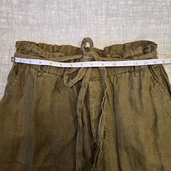 Brown Free People Paper Bag Linen Pants Size M - Picture 6 of 11
